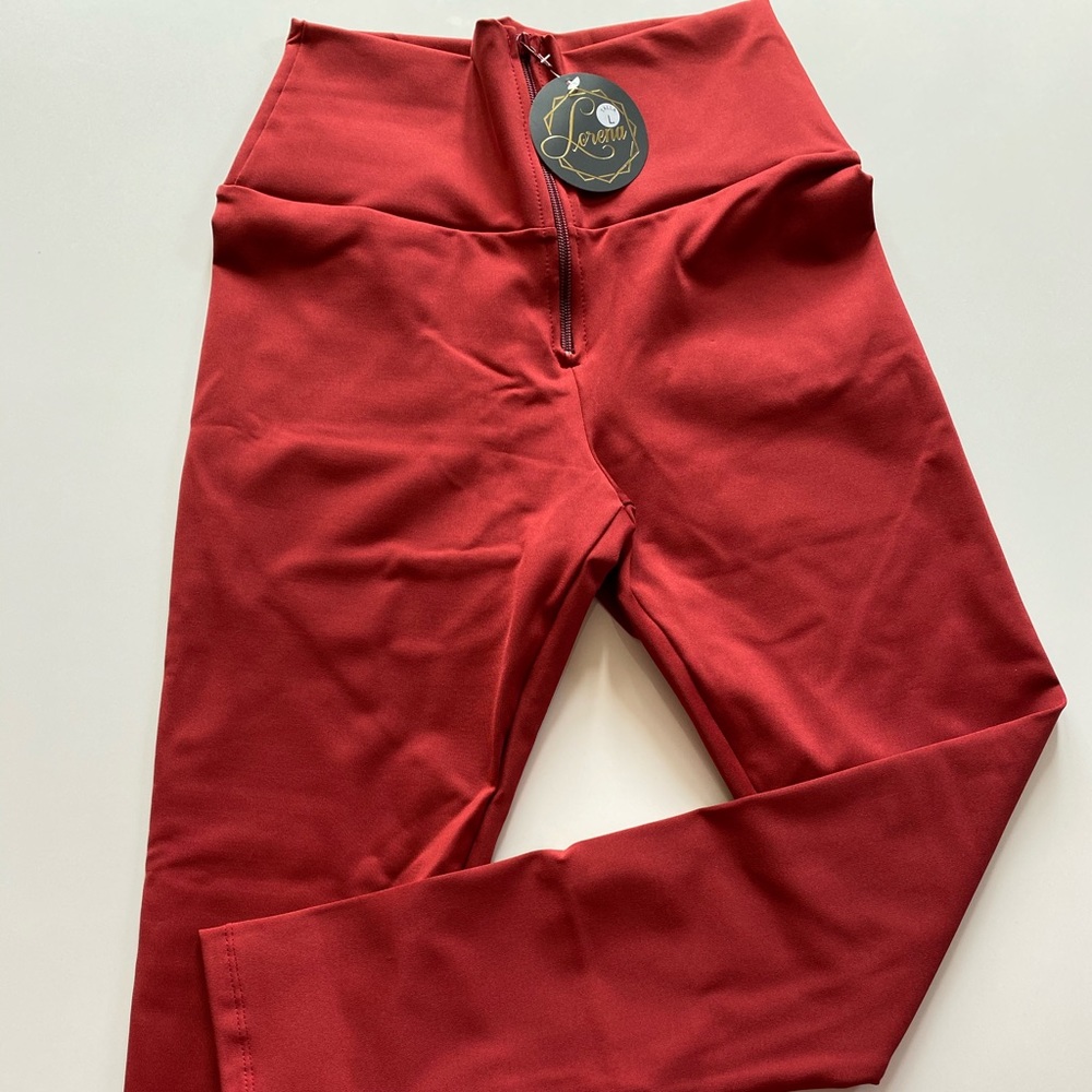 Women Full Length Suplex Red Leggings